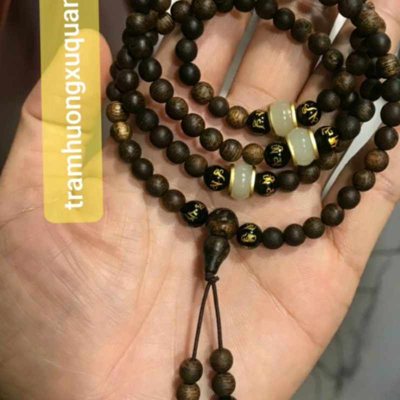 Vòng tay phong thủy mệnh Kim hoặc Vòng tay phong thủy mệnh Thủy - Vòng tay trầm hương 108hạt