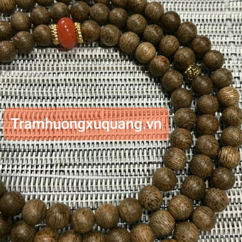 Vòng tay phong thủy mệnh Thổ hoặc Vòng tay phong thủy mệnh Hỏa - Vòng tay trầm hương 108hạt