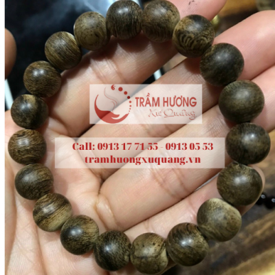 vòng tay trầm hương cao cấp, vòng tay trầm hương hạt 12mm dành cho Nữ