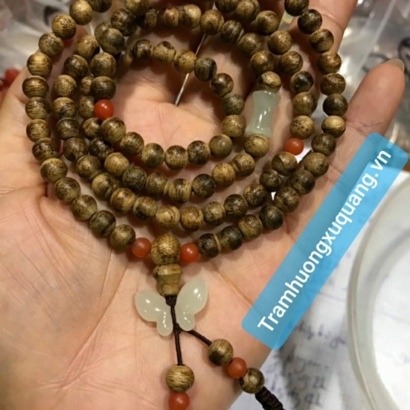 Vòng tay phong thủy mệnh Kim hoặc Vòng tay phong thủy mệnh Thủy - Vòng tay trầm hương 108hạt