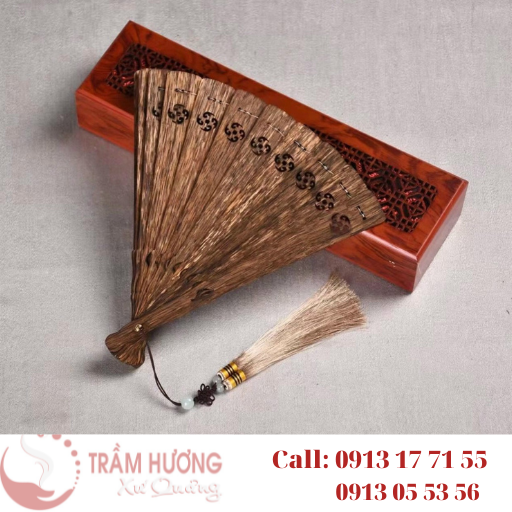 Quạt trầm hương giá rẻ, Quạt trầm hương trưng bày, Quạt trầm hương cầm tay